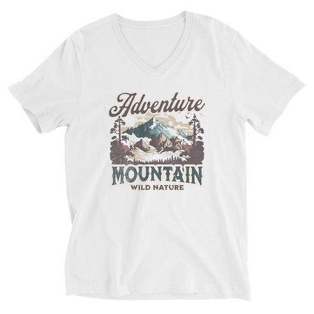 [ID: 223-G31] Adventure Mountain Wild Nature Unisex V-Neck Tee