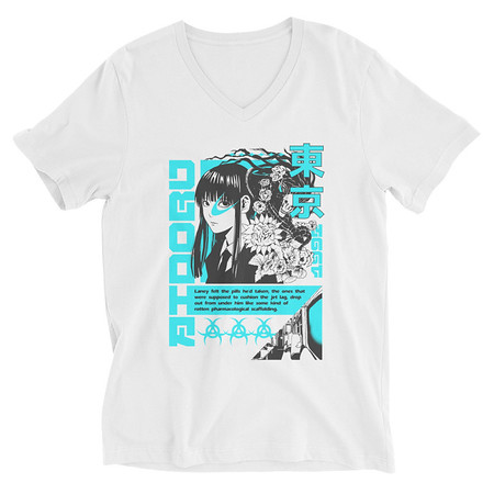 [ID: 223-G35] Aidoru - Japanese Anime Girl Unisex V-Neck Tee