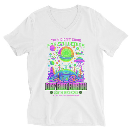 [ID: 223-G38] Alien Invasion Unisex V-Neck Tee