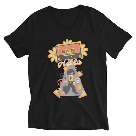 [ID: 223-G39] Alien Records  Unisex V-Neck Tee