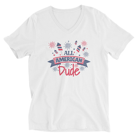 [ID: 223-G42] All American Unisex V-Neck Tee