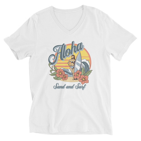 [ID: 223-G53] Aloha Unisex V-Neck Tee