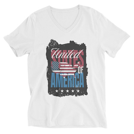 [ID: 223-G59] America (3) Unisex V-Neck Tee