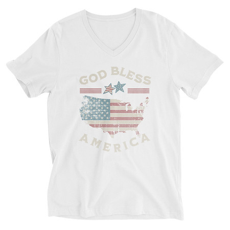 [ID: 223-G60] America - Land Of The Free Unisex V-Neck Tee