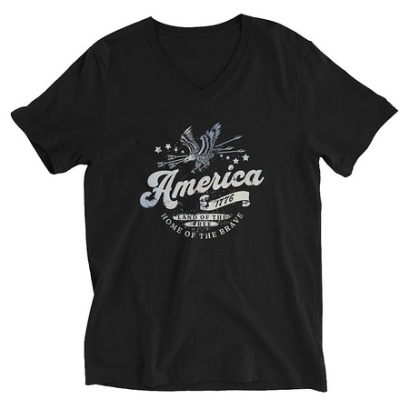 [ID: 223-G61] America 1776 Unisex V-Neck Tee