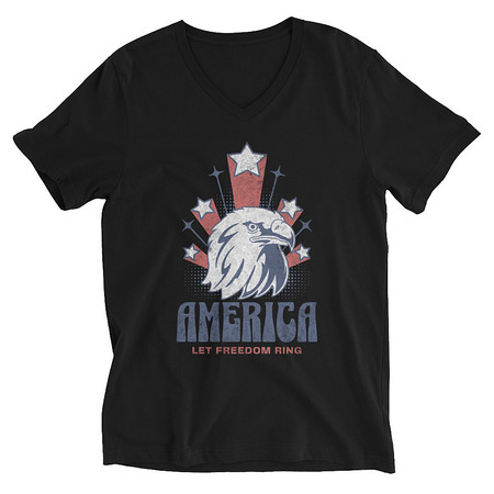 [ID: 223-G63] America Unisex V-Neck Tee
