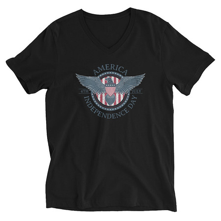 [ID: 223-G67] American Eagle Badge Unisex V-Neck Tee