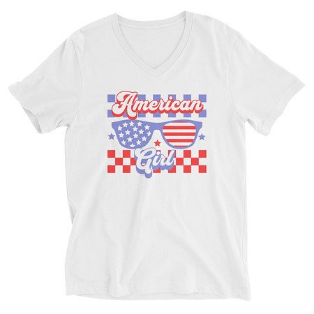 [ID: 223-G72] American girl Unisex V-Neck Tee