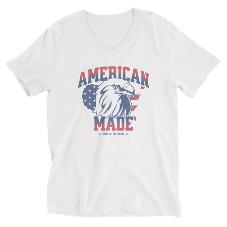 [ID: 223-G76] American Made Unisex V-Neck Tee
