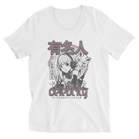 [ID: 223-G88] Anime Celebrity Girl - Japanese Cyber Streetwear Unisex V-Neck Tee