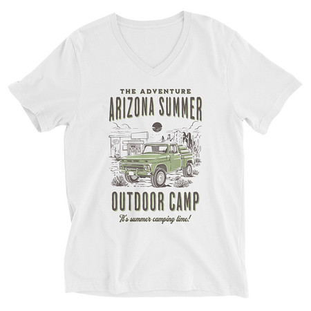 [ID: 223-G100] Arizona Outdoor Camp - Classic Truck Unisex V-Neck Tee