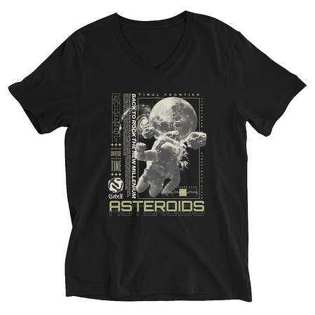 [ID: 223-G106] Asteroids Unisex V-Neck Tee