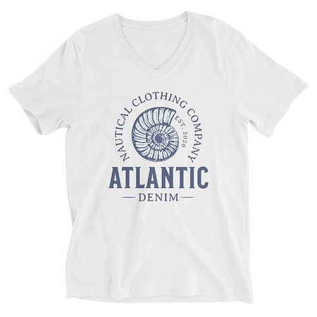 [ID: 223-G113] Atlantic Denim - Nautical Unisex V-Neck Tee