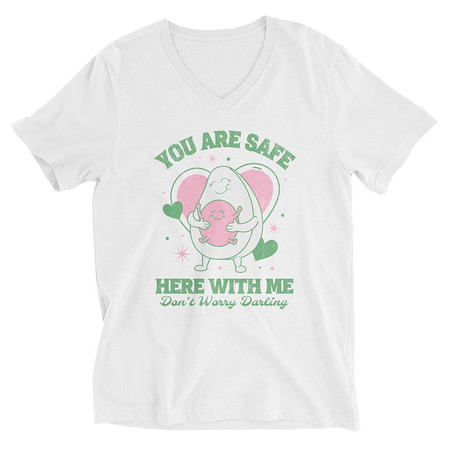 [ID: 223-G118] Avo Love - Typographic Cartoon Streetwear Unisex V-Neck Tee