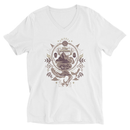 [ID: 223-G119] Awaken The Senses - Coffee Beans Unisex V-Neck Tee