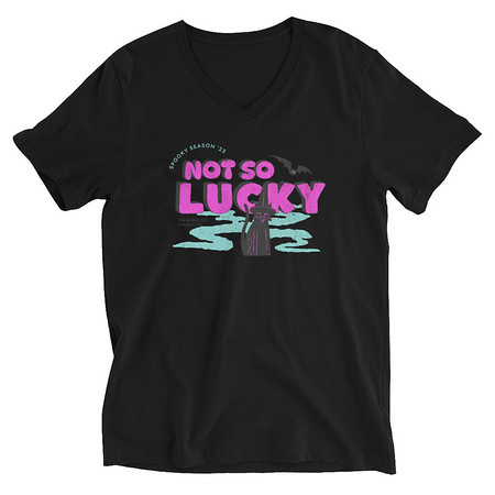 [ID: 223-G127] Bad Luck Kitty - Halloween Unisex V-Neck Tee