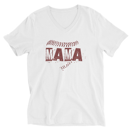 [ID: 223-G142] Baseball MAMA Unisex V-Neck Tee