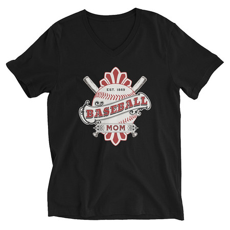 [ID: 223-G144] Baseball Mom Unisex V-Neck Tee