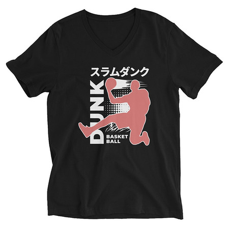 [ID: 223-G147] Basketball Dunk Unisex V-Neck Tee