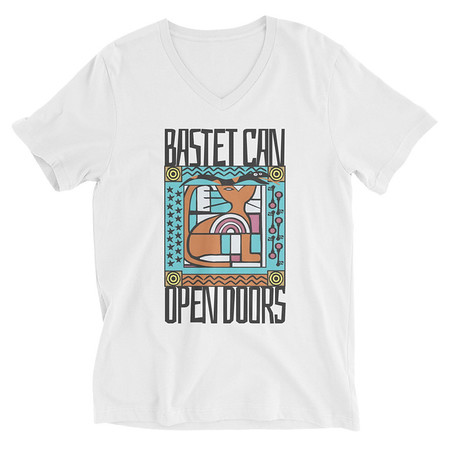 [ID: 223-G150] Bastet can Open Doors Unisex V-Neck Tee