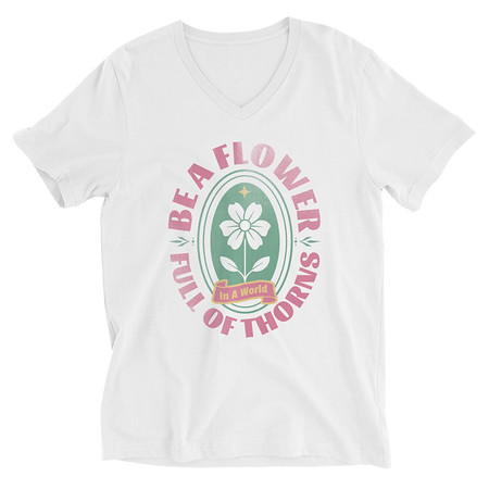 [ID: 223-G152] Be A Flower  Unisex V-Neck Tee