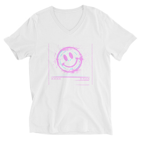 [ID: 223-G155] Be Happy ! Unisex V-Neck Tee