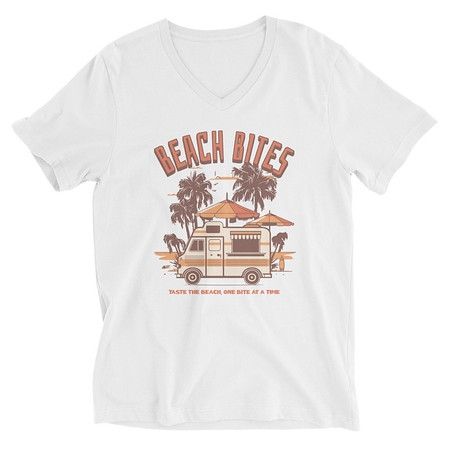 [ID: 223-G162] Beach Bites Unisex V-Neck Tee