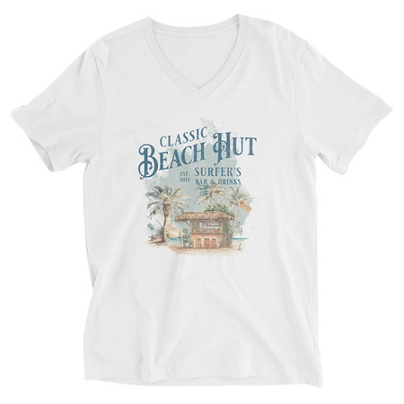 [ID: 223-G166] Beach Hut Unisex V-Neck Tee