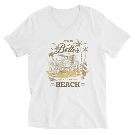 [ID: 223-G167] Beach Life - Outdoor Unisex V-Neck Tee