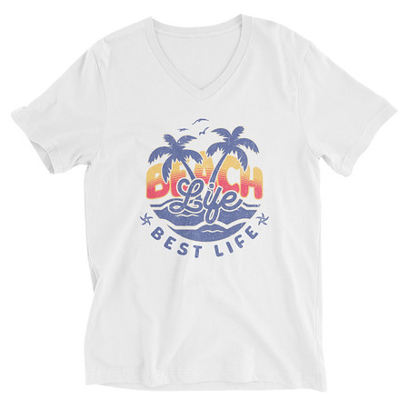 [ID: 223-G168] Beach Life Best Life Unisex V-Neck Tee