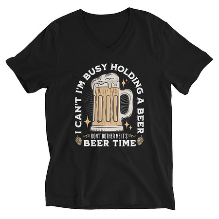 [ID: 223-G176] Beer Time - Father's Day Unisex V-Neck Tee