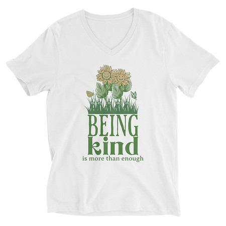 [ID: 223-G177] Being Kind is more than enough Unisex V-Neck Tee