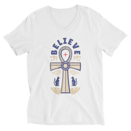 [ID: 223-G178] Believe  - Faith Symbol Unisex V-Neck Tee