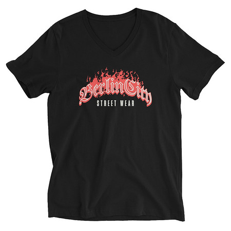 [ID: 223-G183] Berlin City Streetwear - Fire Unisex V-Neck Tee