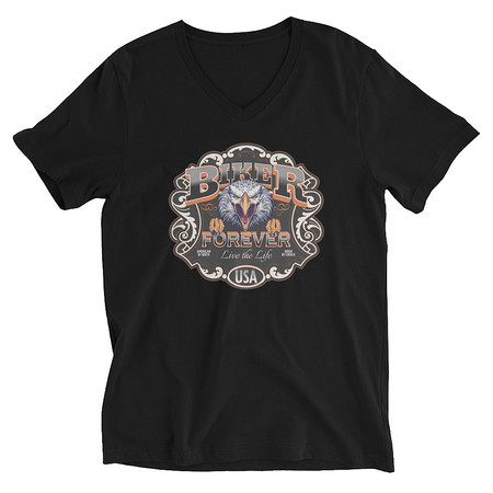 [ID: 223-G208] biker forever Unisex V-Neck Tee