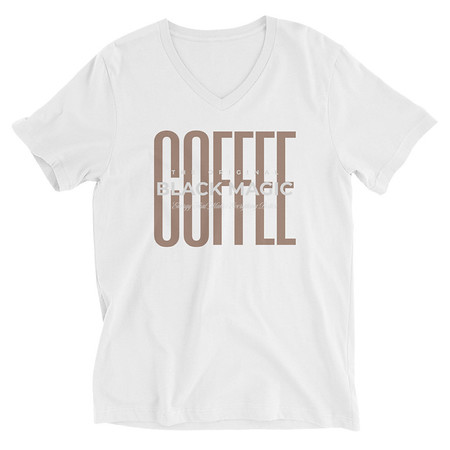 [ID: 223-G226] Black Magic - Minimal Modern Coffee Quote Unisex V-Neck Tee