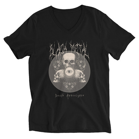 [ID: 223-G228] Black Metal - Hardcore skull theme design Unisex V-Neck Tee