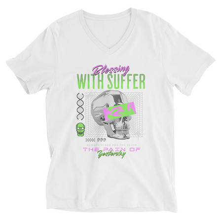 [ID: 223-G235] Blessing With Suffer Unisex V-Neck Tee