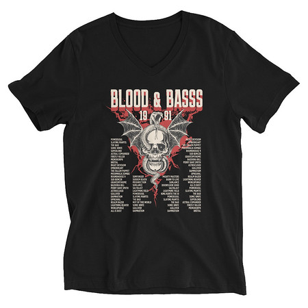 [ID: 223-G236] Blood & Basss - Snake and Skull Unisex V-Neck Tee