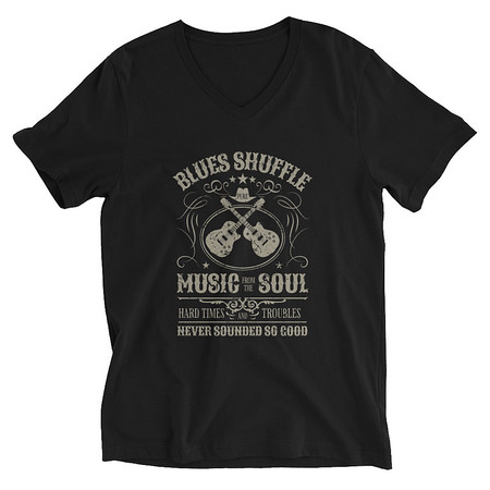 [ID: 223-G243] Blues Music from the Soul - Guitar Unisex V-Neck Tee