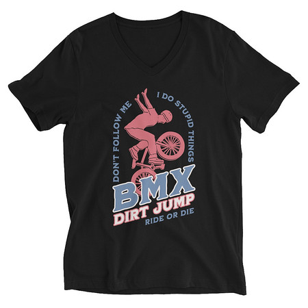 [ID: 223-G244] BMX Dirt Jump - Extreme Sports Unisex V-Neck Tee