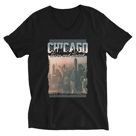 [ID: 223-G257] Born and Raised Unisex V-Neck Tee