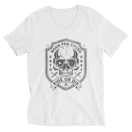 [ID: 223-G258] BORN FOR SPEED RIDE OR DIE Unisex V-Neck Tee