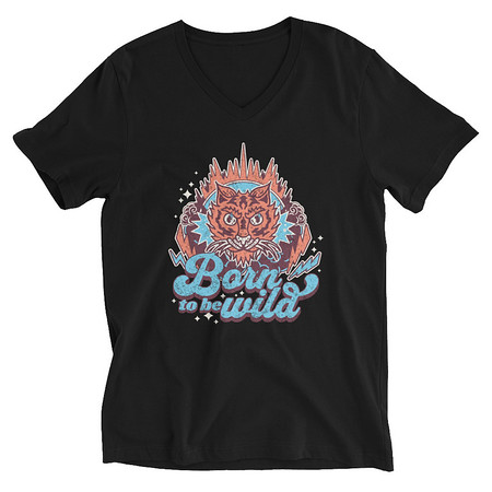 [ID: 223-G263] Born to be Wild - Tiger Unisex V-Neck Tee