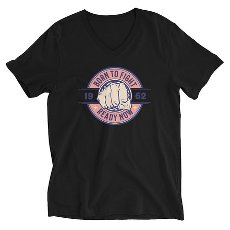 [ID: 223-G265] Born to Fight - Fist Unisex V-Neck Tee