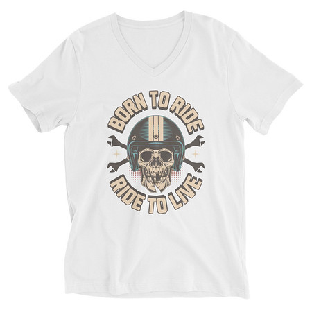 [ID: 223-G269] Born to Ride, Ride to Live Unisex V-Neck Tee