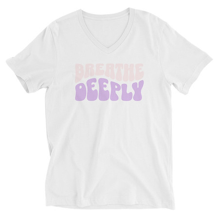 [ID: 223-G283] Breathe Deeply Unisex V-Neck Tee