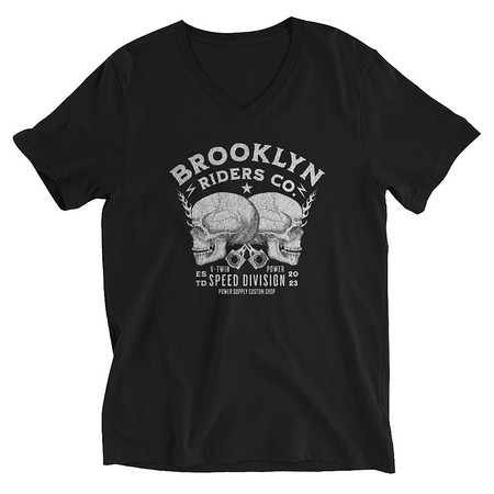 [ID: 223-G291] BROOKLYN NEWYOR RIDERS CO Unisex V-Neck Tee