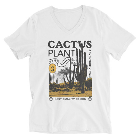 [ID: 223-G304] Cacus Plant - Desert Unisex V-Neck Tee