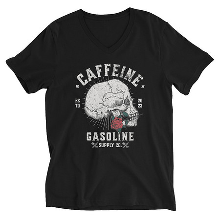 [ID: 223-G309] CAFFEINE GASOLINE Unisex V-Neck Tee